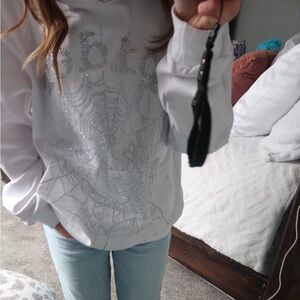 spider rhinestone sweatshirt